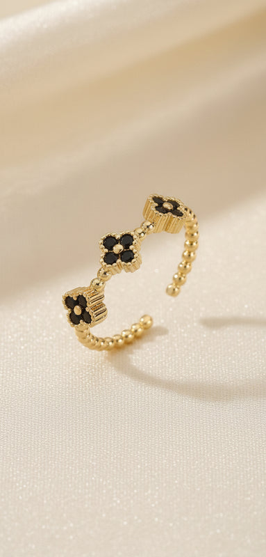 Small Black Clover Ring