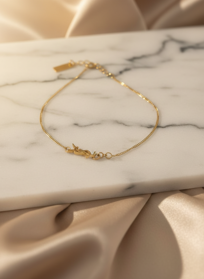 Gold bracelet marketing image