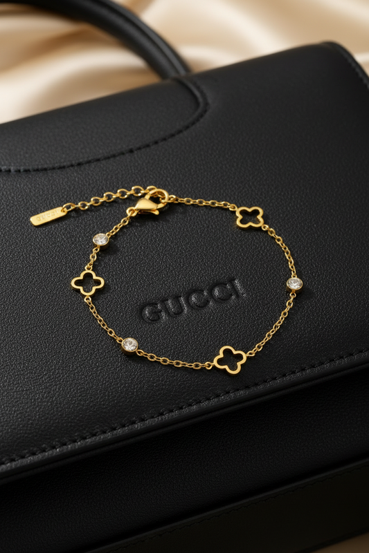 Open Clover Bracelet in elegant setting