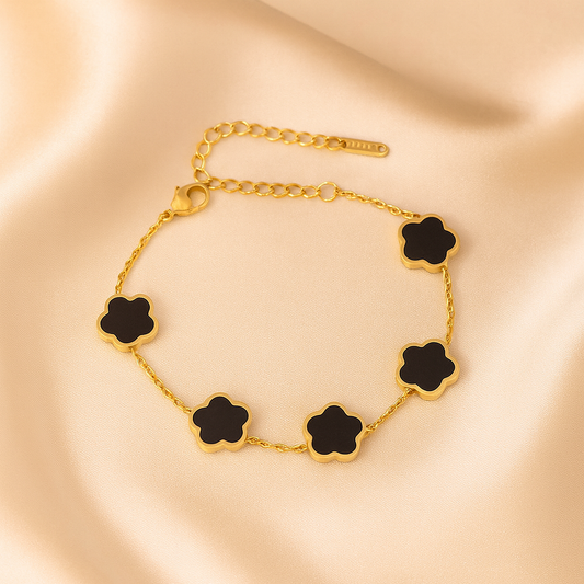 Black 5 clover bracelet